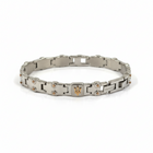 Tempo A Tempo men's stainless steel bracelet with rose gold PVD accents and Maserati logo.