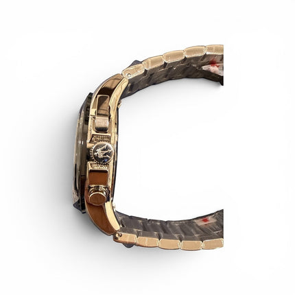 Orologio da uomo Maserati Sfida cronografo in acciaio con cassa color oro rosa e quadrante scheletrato.