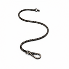 Tempo A Tempo men's dark grey stainless steel 316L box chain necklace with lobster clasp and distressed finish, 60cm