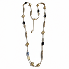 Tempo A Tempo adjustable 55cm artisanal necklace with copper chain and multicoloured natural stone beads.