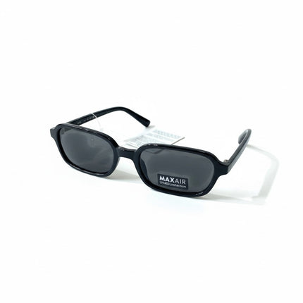 Occhiali da sole unisex Tempo A Tempo MaxAir rettangolari con montatura nera lucida e lenti protezione UV400