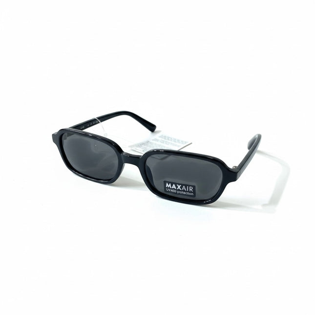 Occhiali da sole unisex Tempo A Tempo MaxAir rettangolari con montatura nera lucida e lenti protezione UV400