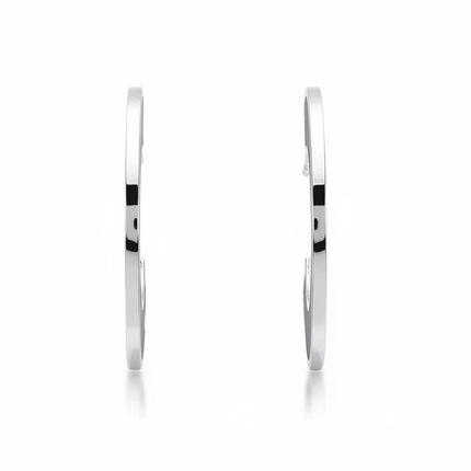 Orecchini a semicerchio Tempo A Tempo 2Jewels in acciaio con inserti in smalto nero dal design geometrico moderno