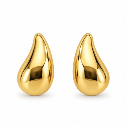 Orecchini a goccia Tempo A Tempo dorati con superficie liscia e lucida dal design minimal ed elegante
