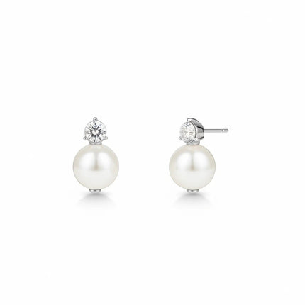 Tempo A Tempo Orecchini Donna Liu Jo LJ2162 Punto Luce con Perla Sintetica e Zircone Argento