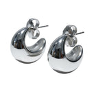 Orecchini Tempo A Tempo Shelly a mezzaluna chunky in acciaio 316L color argento lucido
