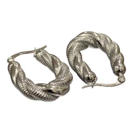 Orecchini Tempo A Tempo in acciaio argentato con design a vortice intrecciato tridimensionale per donna
