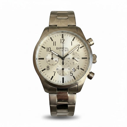 Orologio cronografo da uomo Tempo A Tempo Breil Tribe con cassa e bracciale in acciaio e quadrante silver