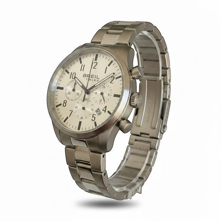 Orologio cronografo uomo Tempo A Tempo Breil Tribe in acciaio con quadrante silver e tre contatori