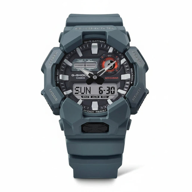 Orologio uomo Tempo A Tempo Casio G-Shock GA-010-2AER in resina verde petrolio con quadrante analogico-digitale