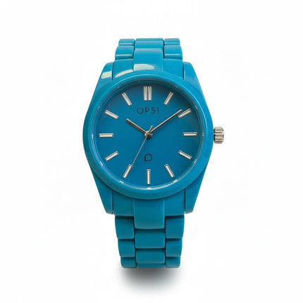 Orologio donna Tempo A Tempo OPS Objects in resina azzurra con design total-color e movimento al quarzo