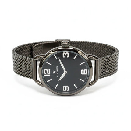 Orologio donna Tempo A Tempo Hoops Candy Classic con cinturino mesh argentato e quadrante nero rotondo
