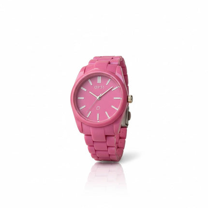Orologio donna Tempo A Tempo OPS Objects in resina rosa con design total-color e movimento al quarzo