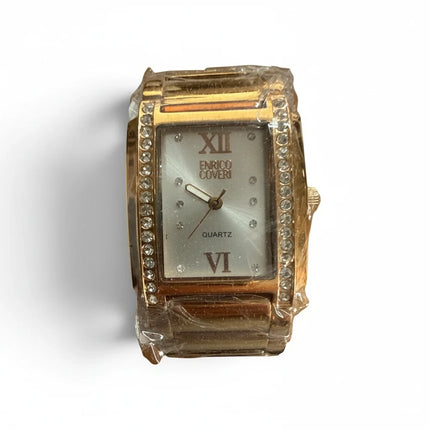Orologio donna Tempo A Tempo Enrico Coveri Essenze Più dorato con cassa rettangolare, strass e quadrante chiaro