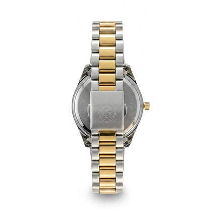 Orologio donna Tempo A Tempo Hoops in acciaio bicolore oro e argento con chiusura a deployante vista posteriore