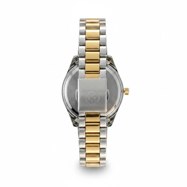 Orologio donna Tempo A Tempo Hoops in acciaio bicolore oro e argento con chiusura a deployante vista posteriore