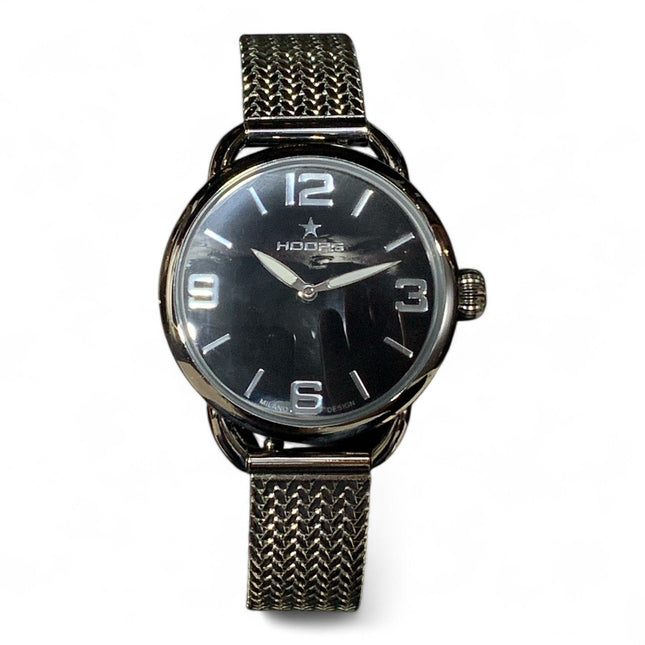 Orologio donna Tempo A Tempo Hoops Candy Classic con cinturino mesh argentato e quadrante nero rotondo
