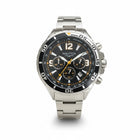 Orologio cronografo uomo Tempo A Tempo Nautica NAPNSS217 con cassa in acciaio, quadrante nero e dettagli arancio