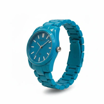 Orologio donna Tempo A Tempo OPS Objects in resina azzurra con design monocromatico e movimento al quarzo