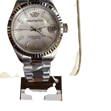 Tempo A Tempo Philip Watch Caribe Donna 31mm white mother-of-pearl dial, stainless steel bracelet, date display, water resistant 100m.