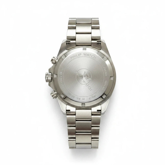 Fondello in acciaio inossidabile dell'orologio Tempo A Tempo Philip Watch Grand Reef con incisioni del marchio