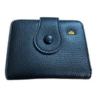 Tempo A Tempo Regina Schrecker black leather women's wallet with snap button closure and gold logo detail