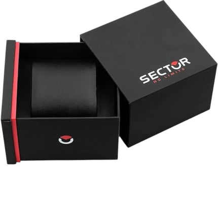 Tempo A Tempo Orologio Uomo Sector 650 43mm acciaio nero con bracciale in acciaio e quadrante nero, resistente all'acqua 100M.