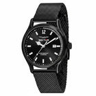 Tempo A Tempo Orologio Uomo Sector 660 nero PVD, cassa 43mm acciaio, cinturino mesh, quadrante nero con data.