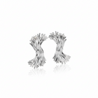 Tempo A Tempo Coralia silver stainless steel earrings, 4cm, elegant coral branch design, hypoallergenic.