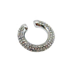 Tempo A Tempo silver ear cuff with brilliant cubic zirconia stones, no piercing required, stainless steel