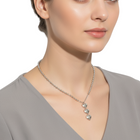 Tempo A Tempo silver stainless steel necklace with three polished heart pendants on a ball chain. Adjustable length.