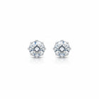 Tempo A Tempo 5mm sterling silver stud earrings featuring a round faceted clear stone in a classic six-prong setting.
