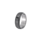Anello Uomo 2Jewels 221078 Acciaio Fascia Geometrica Cristallo Nero 5 Misure