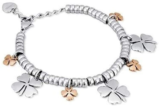 2JEWELS BRACCIALE IN ACCIAIO A SFERE PER DONNA CON QUADRIFOGLIO 231435