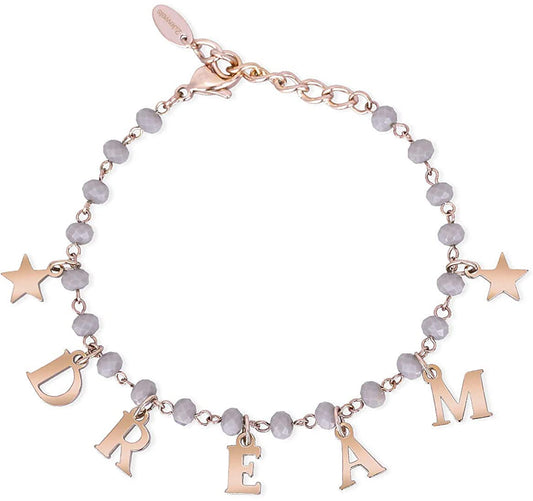 2JEWELS BRACCIALE PER DONNA CON SFERE IN VETRO COLORATO CON SCRITTA DREAM 232052