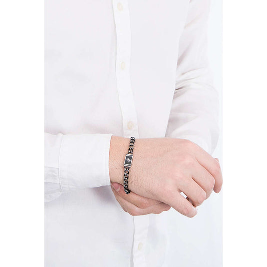 2jewels bracciale in acciaio nero con piastrina per uomo moda casual 232088