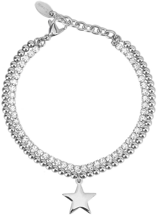 2JEWELS BRACCIALE IN ACCIAIO DOPPIO FILO PER DONNA CON CIONDOLO STELLA 232116