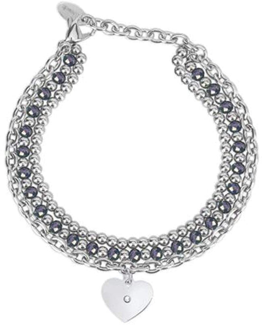 Bracciale da donna in acciaio triplo filo sfere colorate 2JEWELS sottocosto