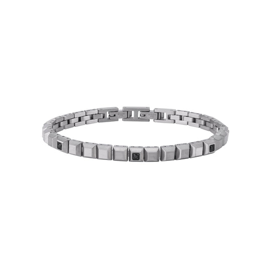 2jewels bracciale tennis in acciaio e cristalli neri 232267