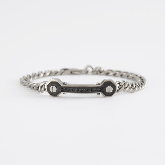 2Jewels Bracciale Da Uomo Con Centrale In Zirconi Neri Sottocosto