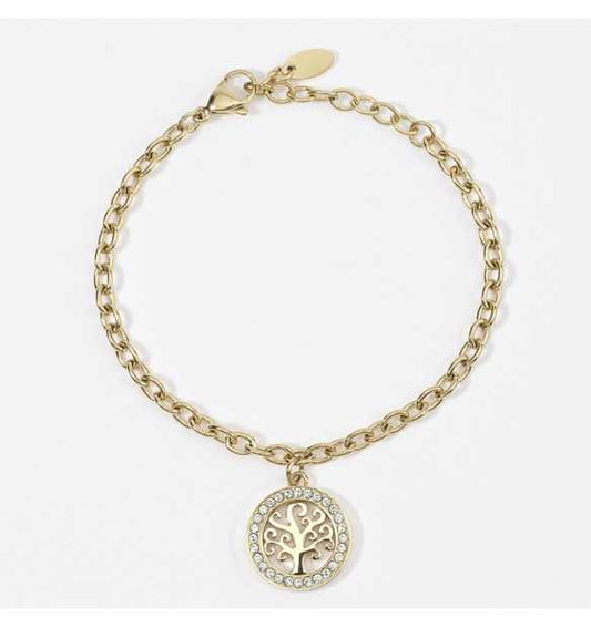 2JEWELS bracciale in acciaio dorato per donna ciondolo pendente 232294