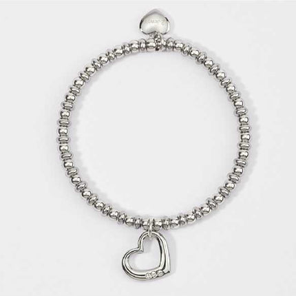 Bracciale Donna 2Jewels Elastico Acciaio Sfere Cuore Cristalli Elegante