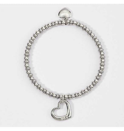 2JEWELS BRACCIALE ELASTICO IN ACCIAIO CON SFERE E CIONDOLI CUORE PER DONNA 232297