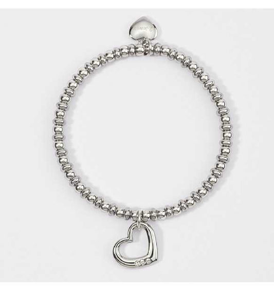 2JEWELS BRACCIALE ELASTICO IN ACCIAIO CON SFERE E CIONDOLI CUORE PER DONNA 232297