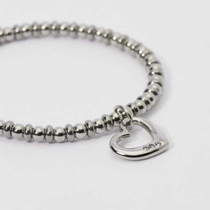 Bracciale Donna 2Jewels Elastico Acciaio Sfere Cuore Cristalli Elegante