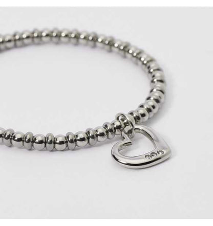 2JEWELS BRACCIALE ELASTICO IN ACCIAIO CON SFERE E CIONDOLI CUORE PER DONNA 232297
