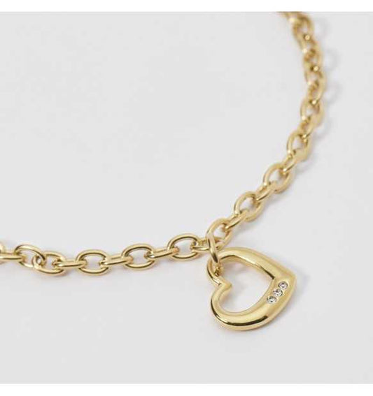 2JEWELS BRACCIALE IN ACCIAIO DORATO PER DONNA CON PENDENTE CUORE 232298
