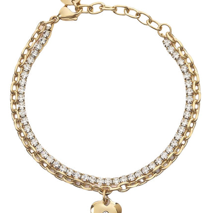 Bracciale Donna Acciaio 316L Gold 2Jewels Doppio Filo con Cuore 232317