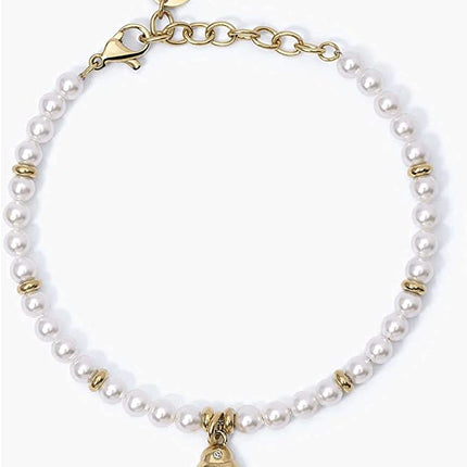 Bracciale 2JEWELS Perle Acciaio Dorato Coccinella Portafortuna 232340