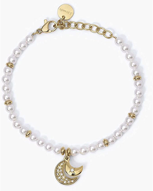 2JEWELS BRACCIALE PER DONNA IN ACCIAIO E PVD GOLD CON CIONDOLO LUNA 232341